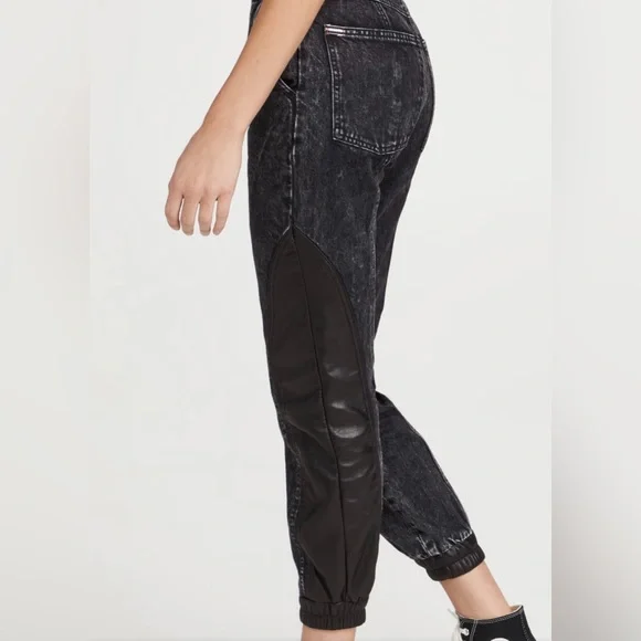 Alice + Olívia Jenny Vegan Leather Combo Jeans size 26 NWT (W629) - Picture 11 of 16
